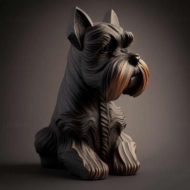 3D model Zwergschnauzer dog (STL)